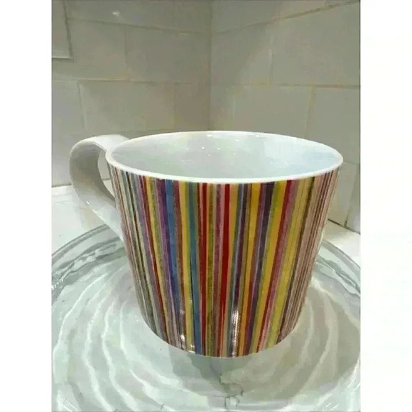 Starbucks Vertical Rainbow Stripe Mug 13oz Pre-owned 2008 Retired - Picture 7 of 10